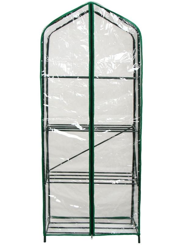 Парник-стеллаж, 4 полки, 160 × 65 × 40 см, металлический каркас d = 16 мм, чехол из спанбонда 60 г/м²
