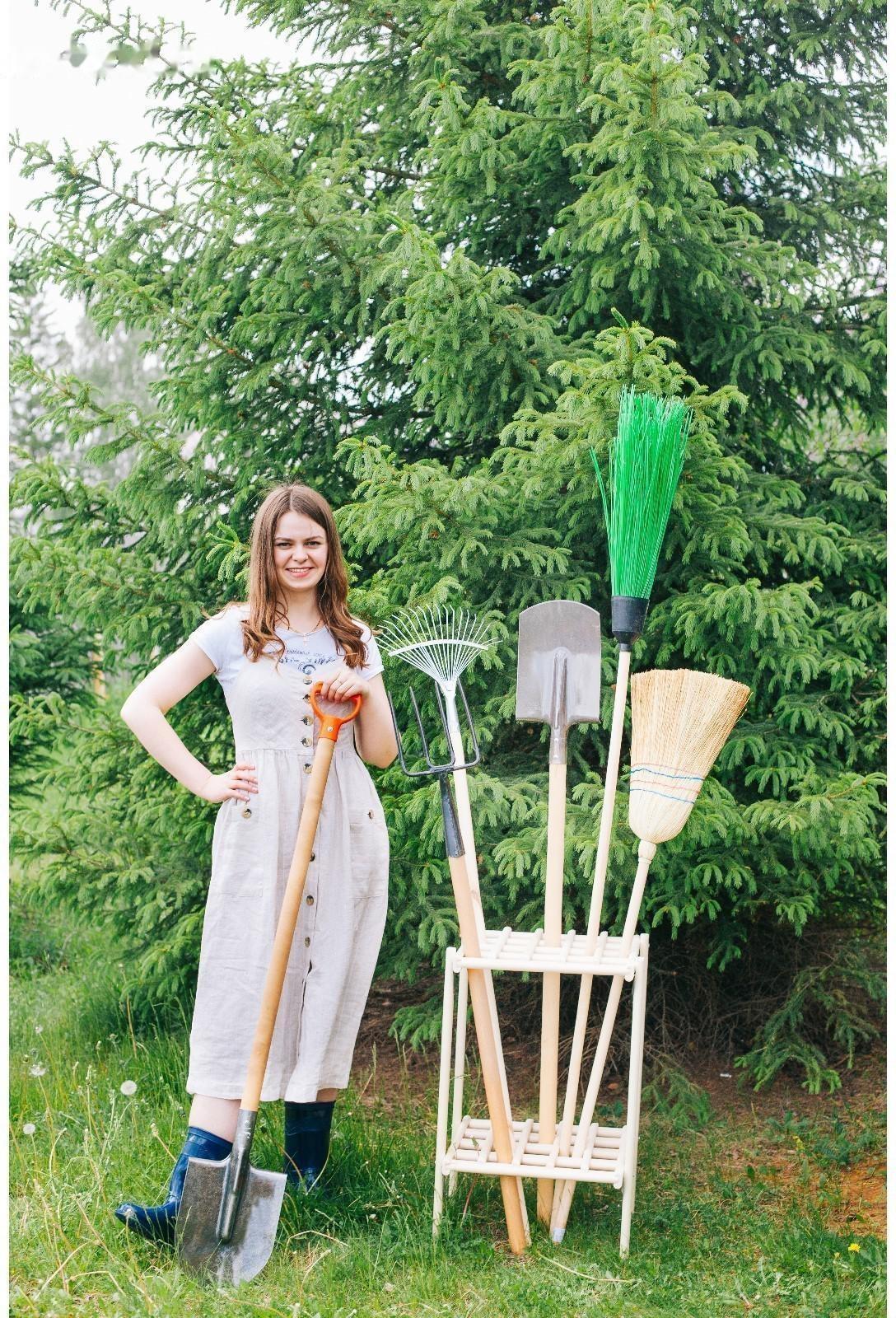 Держатель для садового инвентаря, напольный, под 20 инструментов