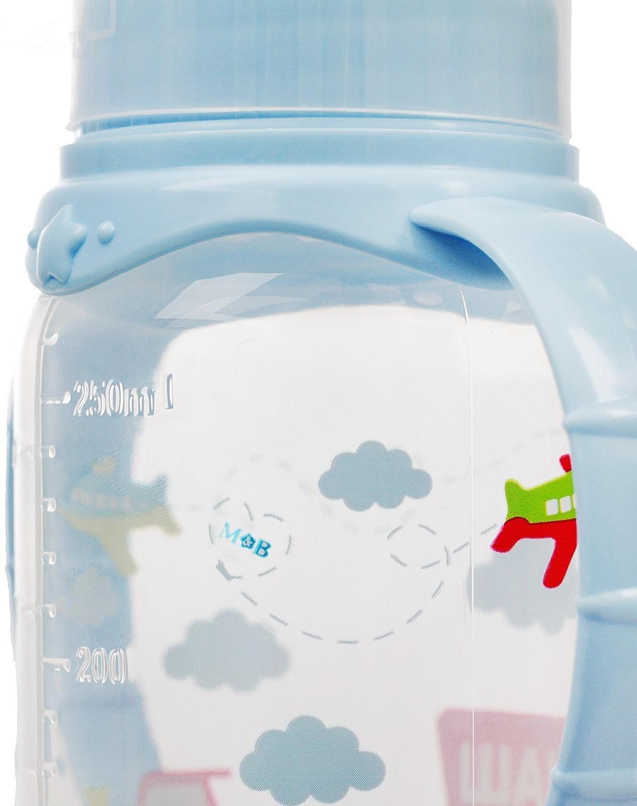 Бутылочка для кормления «Сыночек» детская классическая, с ручками, 250 мл, от 0 мес., цвет голубой