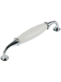 Ручка скоба STYLISH Ceramics 003, керамическая, цвет хром