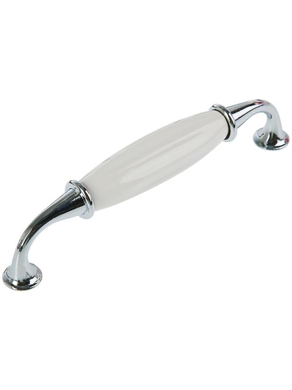 Ручка скоба STYLISH Ceramics 003, керамическая, цвет хром