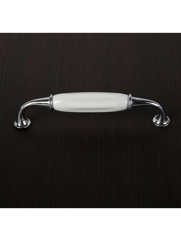 Ручка скоба STYLISH Ceramics 003, керамическая, цвет хром