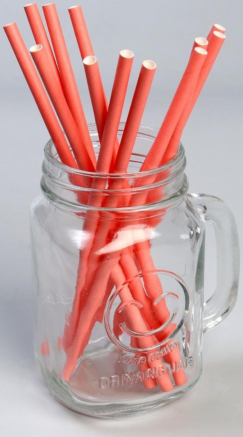 Трубочки для коктейля, набор 12 шт., цвет розовый