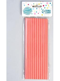 Трубочки для коктейля, набор 12 шт., цвет розовый