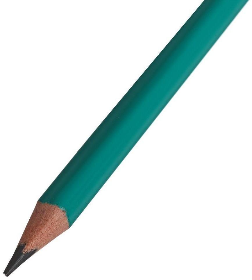 Карандаш чёрнографитный с ластиком, твёрдость НВ, корпус трёхгранный, пластиковый, зелёный