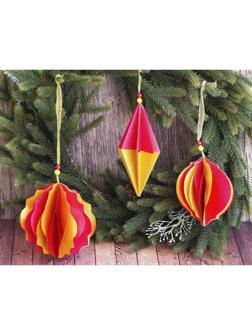 Бумажные украшения на ёлочку «Яркий праздник», набор для декора, 21 × 29,7 см