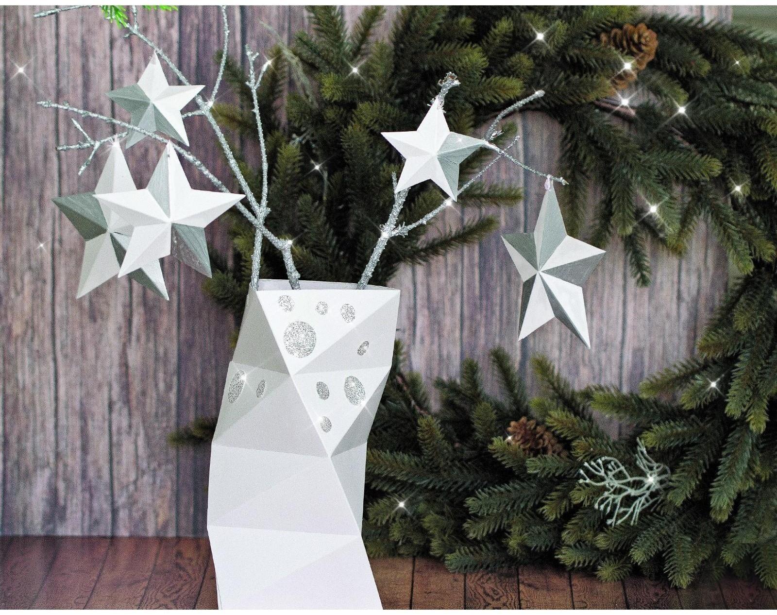 Бумажные украшения на ёлочку «Сверкающая ночь», набор для декора, 21 × 29,7 см