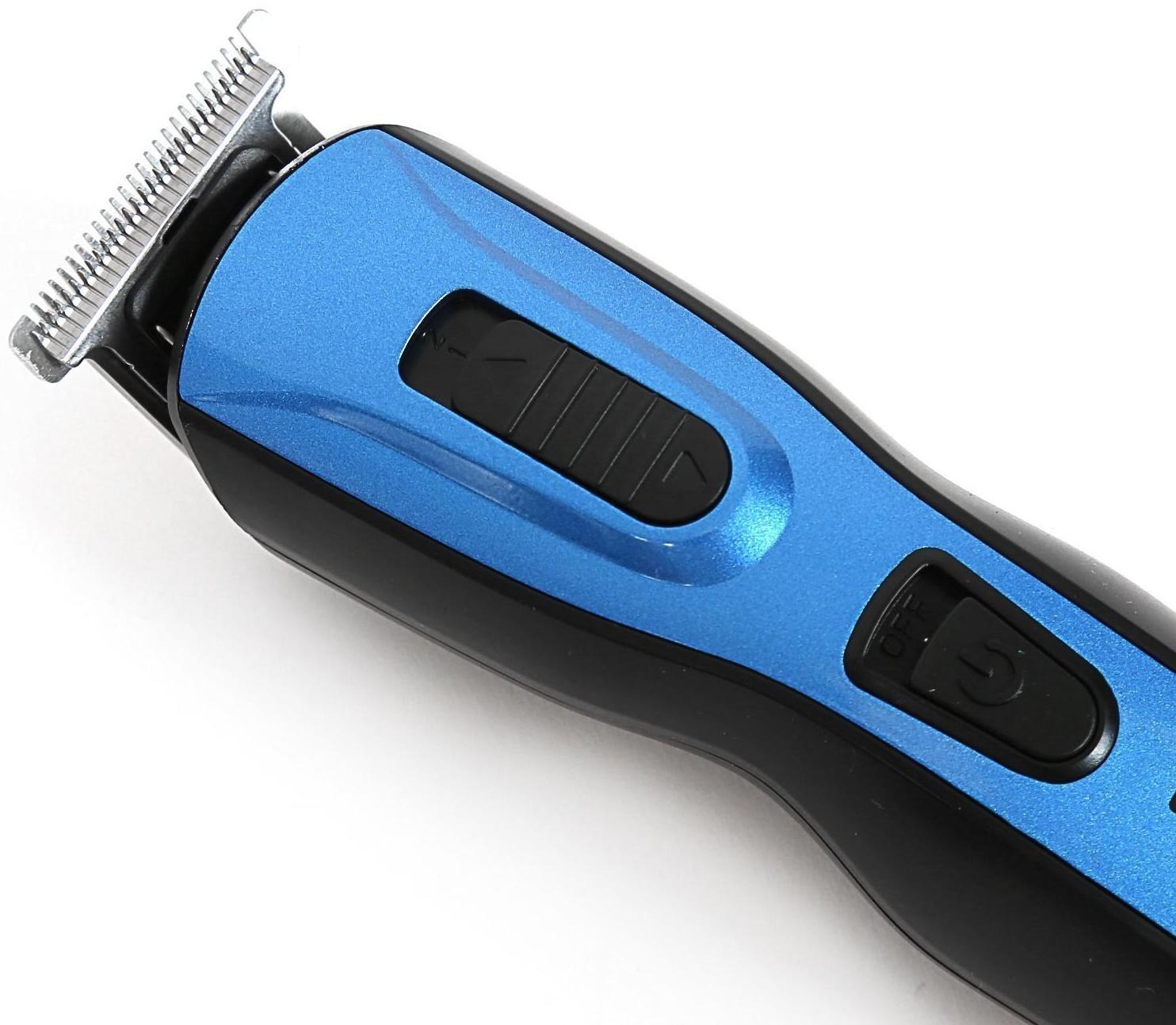 Триммер для волос Sakura SA-5523BL, 10 насадок, АКБ, чёрно-синий