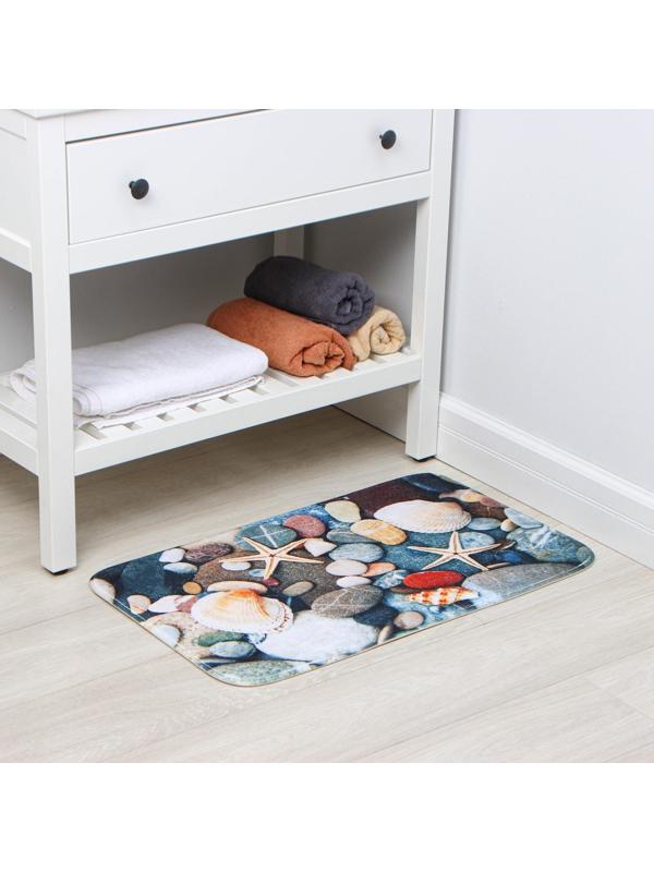 Коврик Доляна «Ракушки на камушках», 45×75 см