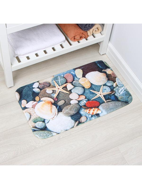 Коврик Доляна «Ракушки на камушках», 45×75 см
