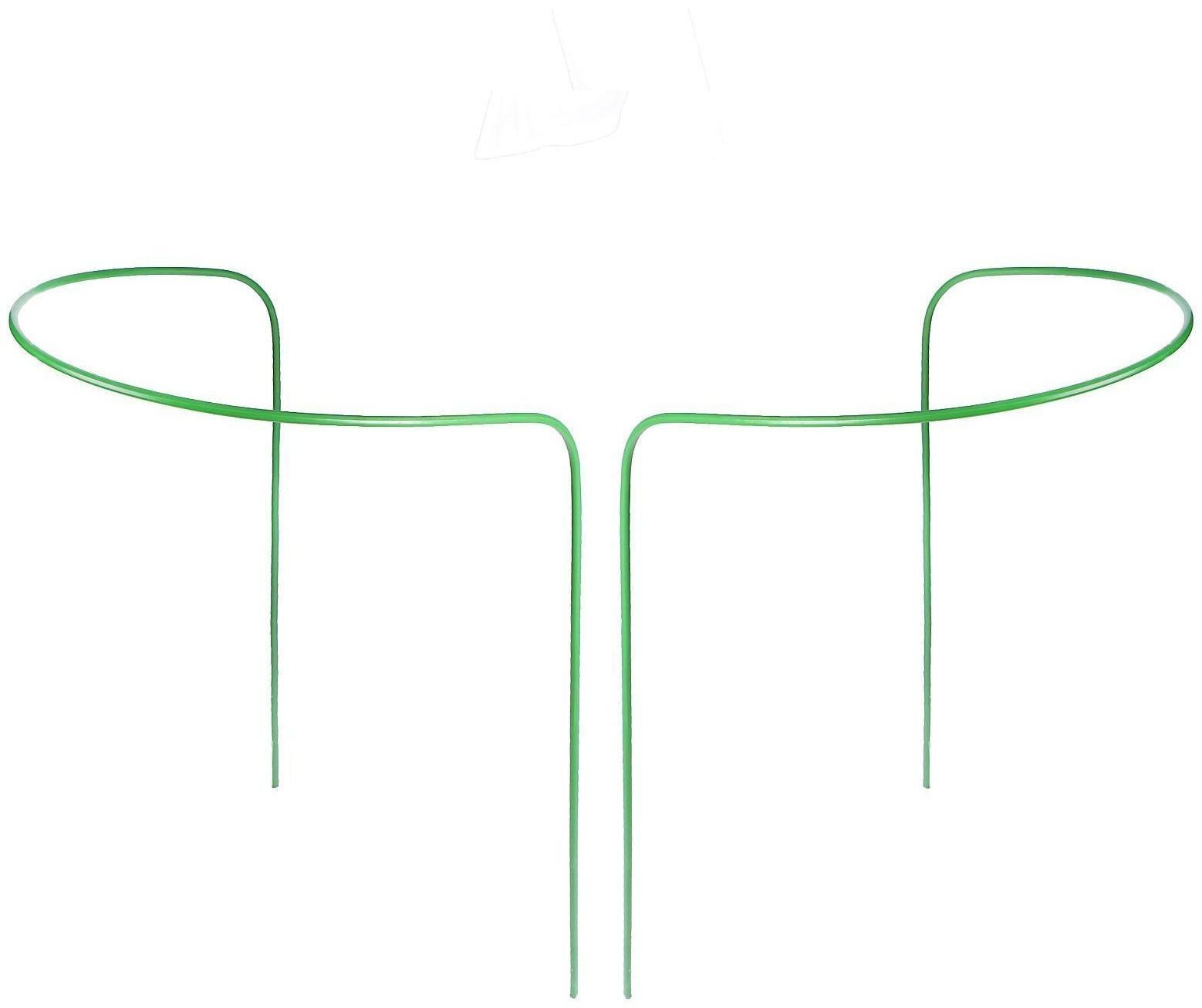 Кустодержатель, d = 30 см, h = 80 см, ножка d = 0,3 см, металл, набор 2 шт., зелёный