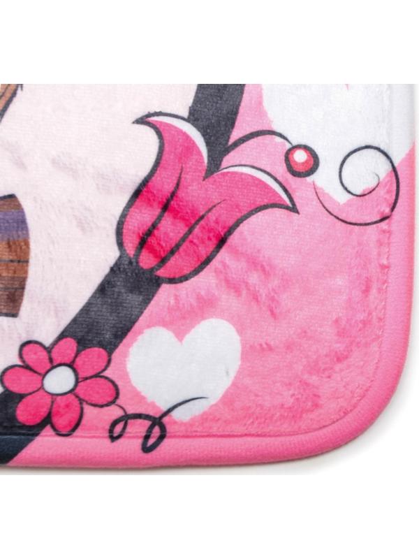 Набор ковриков для ванной и туалета Доляна «Совушки на ветке», 3 шт: 38×45, 40×43, 43×73 см, цвет розовый