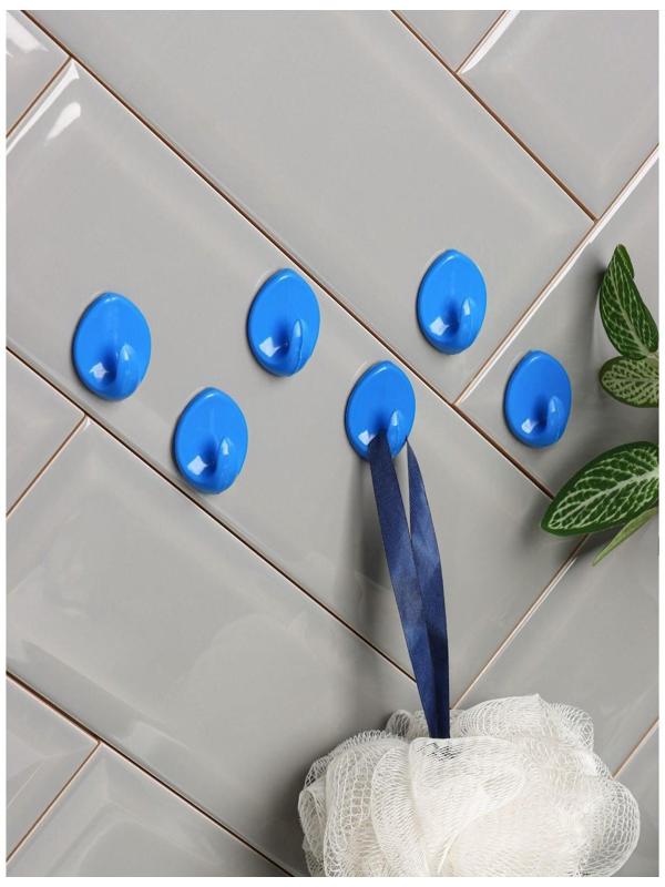 Крючок на липучке Доляна «Овал. Классик», 6 шт, цвет МИКС