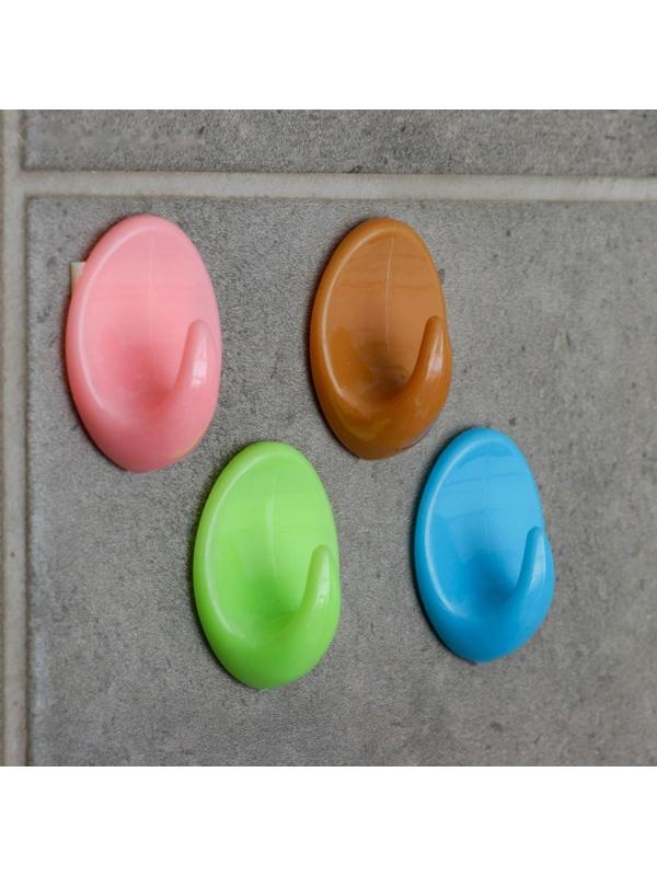 Крючок на липучке Доляна «Овал. Классик», 6 шт, цвет МИКС