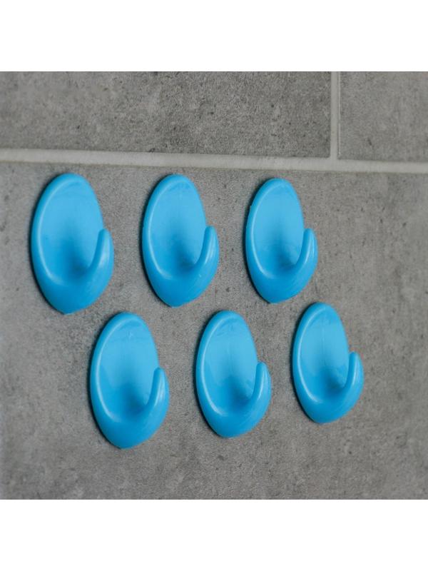 Крючок на липучке Доляна «Овал. Классик», 6 шт, цвет МИКС