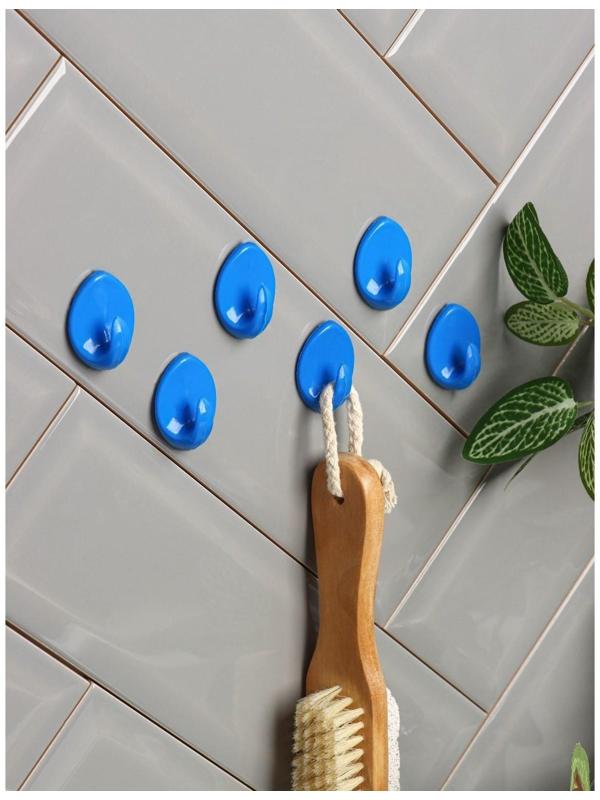 Крючок на липучке Доляна «Овал. Классик», 6 шт, цвет МИКС