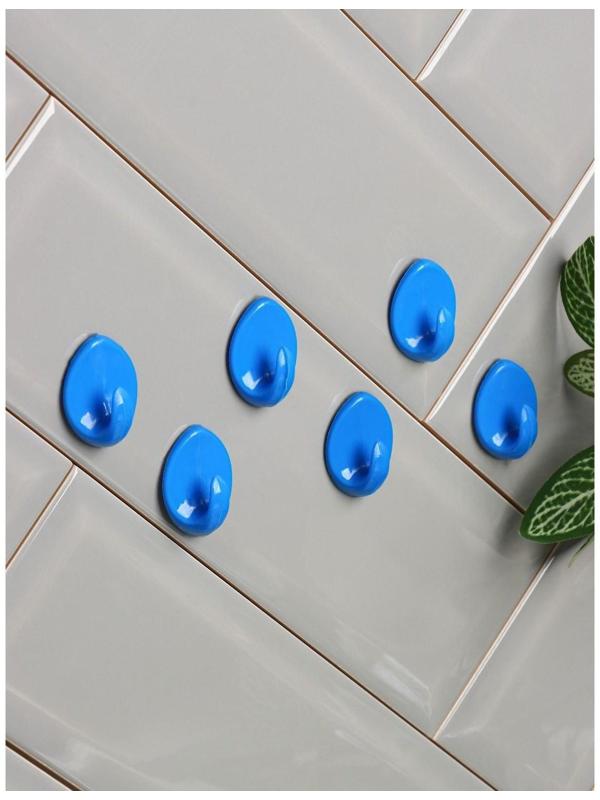 Крючок на липучке Доляна «Овал. Классик», 6 шт, цвет МИКС