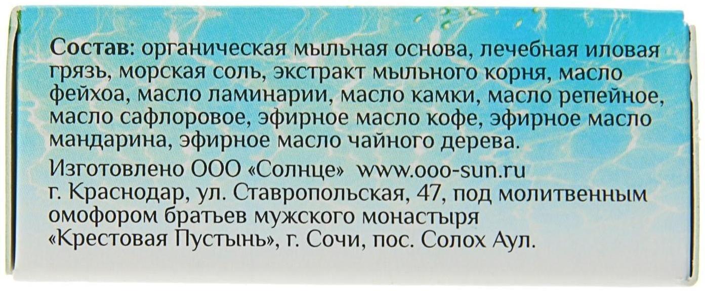 Твёрдый шампунь «Морская соль и фейхоа», для жирных волос, «Море лечит», бессульфатный 30 г