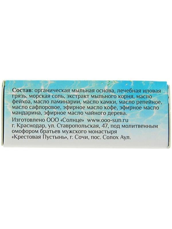Твёрдый шампунь «Морская соль и фейхоа», для жирных волос, «Море лечит», бессульфатный 30 г