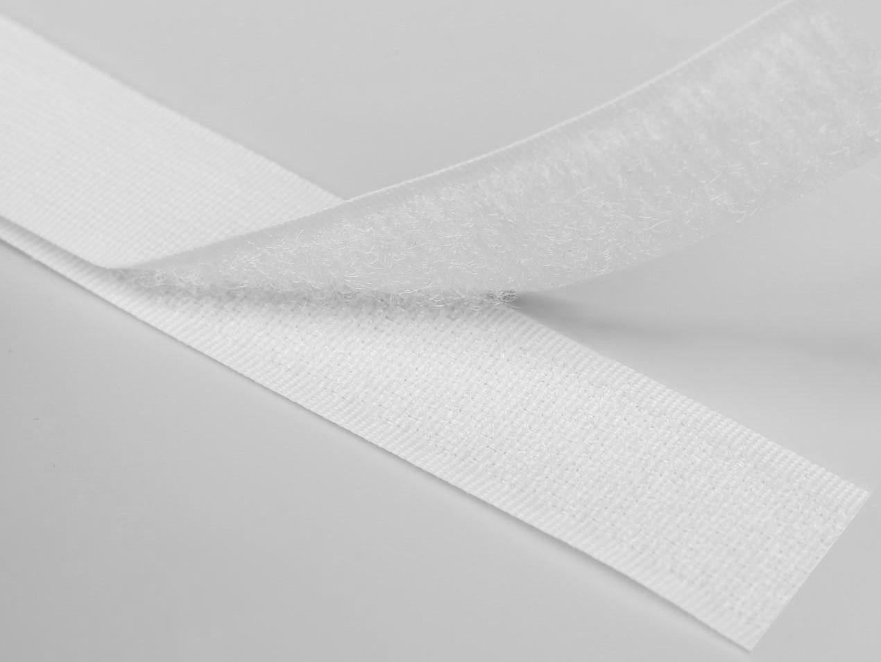 Липучка, 20 мм × 25 ± 1 м, цвет белый