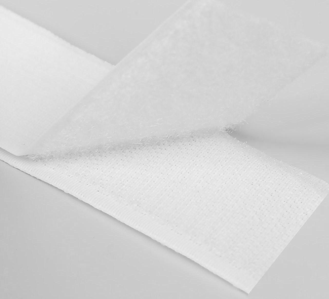 Липучка, 40 мм × 25 ± 1 м , цвет белый