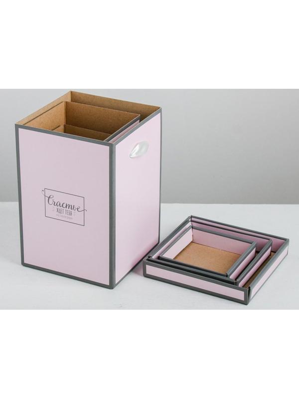 Набор коробок 3 в 1 «Счастье ждёт тебя», 10 × 18, 14 × 23, 17 × 25 см