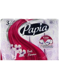 Туалетная бумага Papia Bali Flower, 3 слоя, 12 рулонов
