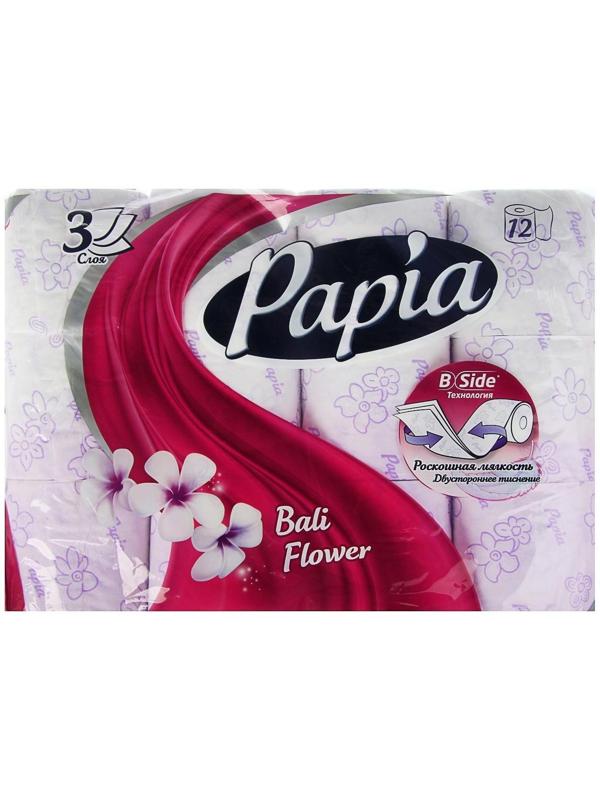 Туалетная бумага Papia Bali Flower, 3 слоя, 12 рулонов