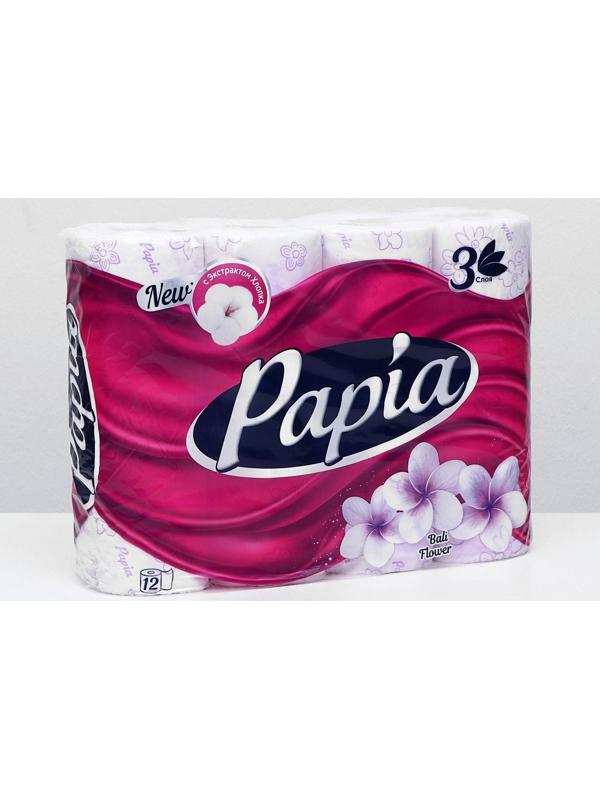 Туалетная бумага Papia Bali Flower, 3 слоя, 12 рулонов