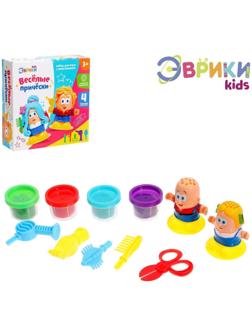 Набор для игры с пластилином «Весёлые причёски», 4 баночки пластилина
