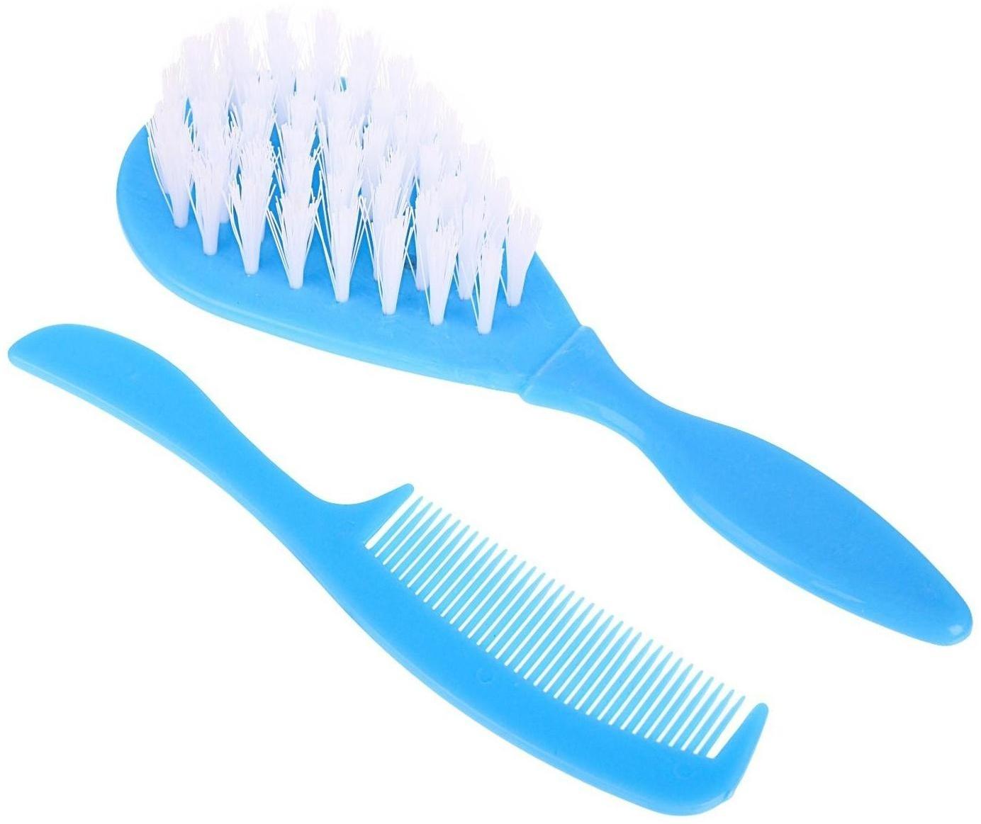 Расчёска детская + массажная щётка для волос «Самый лучший», от 0 мес., цвет голубой