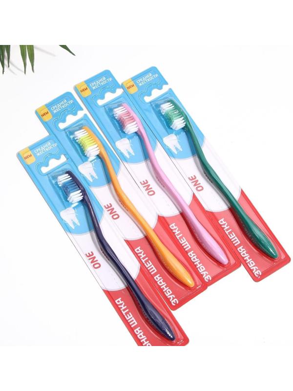 Зубная щётка Rendall One, средней жёсткости, микс, 1 шт.