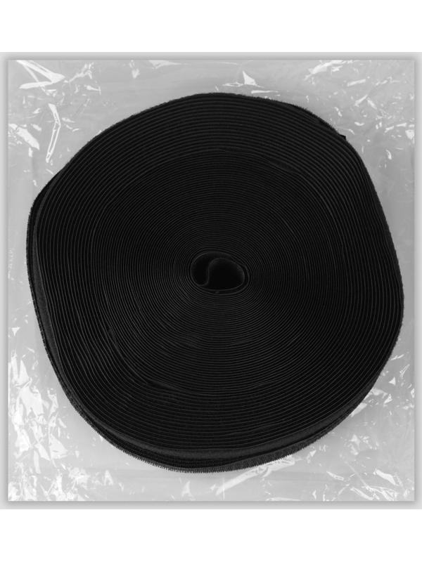 Липучка, 40 мм × 25 ± 1 м, цвет чёрный