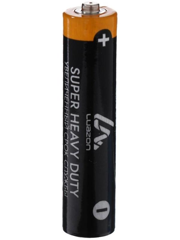 Батарейка солевая LuazON Super Heavy Duty, AAA, R03, блистер, 2 шт