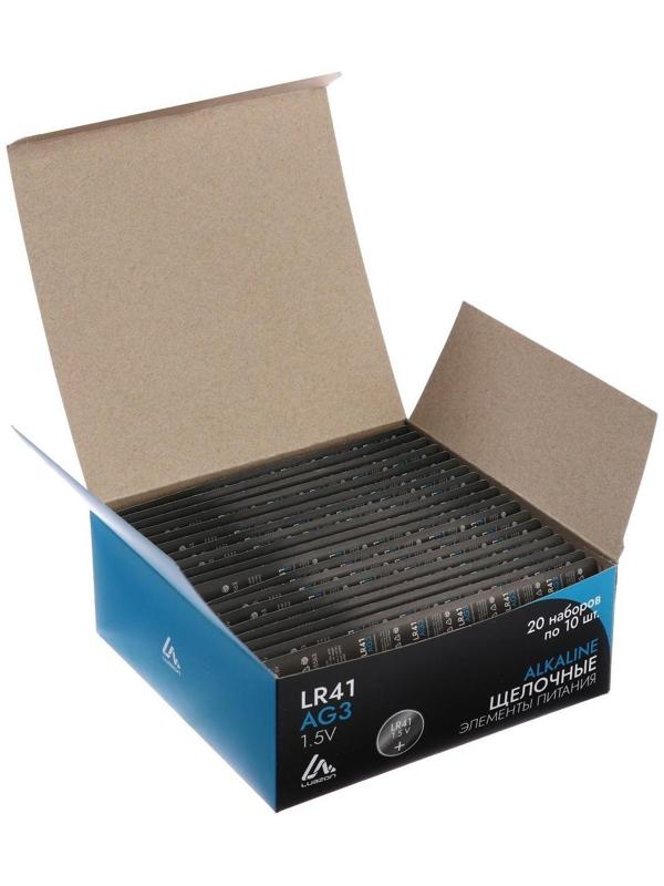 Батарейка алкалиновая (щелочная) LuazON, AG3, LR41, блистер, 10 шт