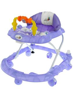 Ходунки «Веселые друзья», 6 больш. колес, муз. игрушки, фиолетовый