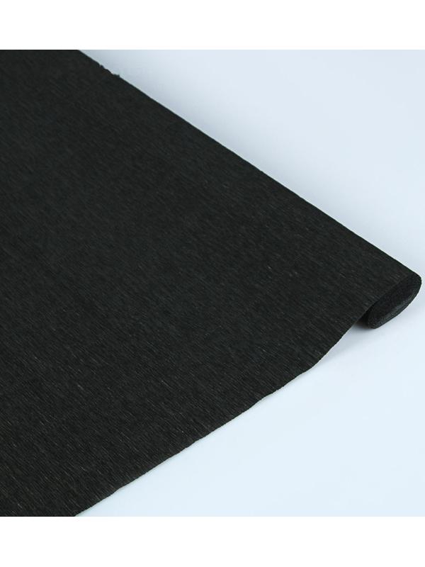 Бумага для упаковок и поделок, гофрированная, черная, однотонная, двусторонняя, рулон 1 шт., 0,5 х 2,5 м