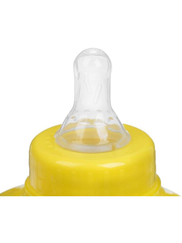 Бутылочка для кормления «Транспорт» детская классическая, с ручками, 250 мл, от 0 мес., цвет жёлтый