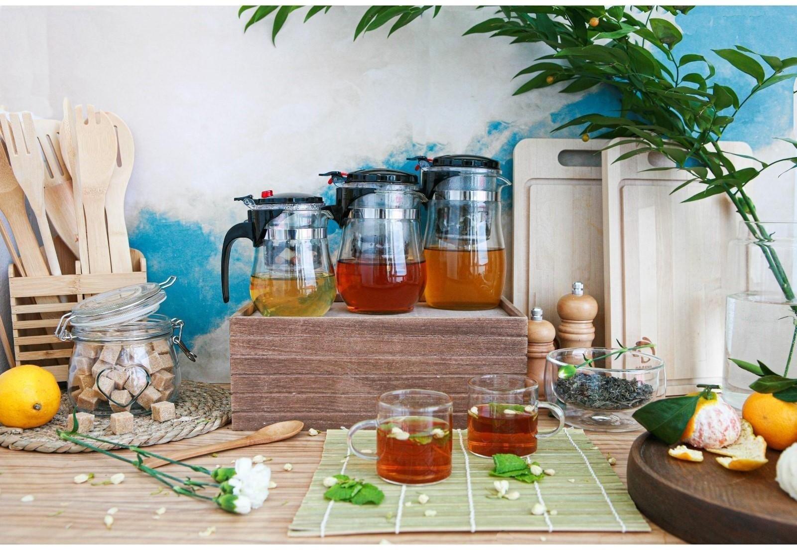 Чайник стеклянный заварочный Magistro «Мехико», 350 мл, с металлическим ситом, пластиковая колба