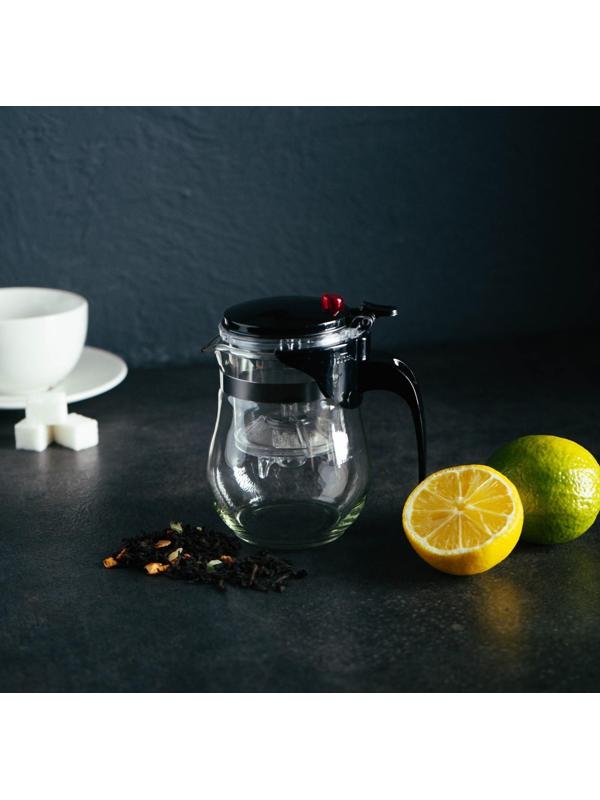 Чайник стеклянный заварочный Magistro «Мехико», 350 мл, с металлическим ситом, пластиковая колба