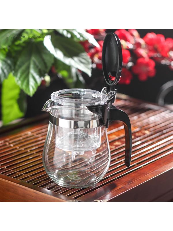 Чайник стеклянный заварочный Magistro «Мехико», 350 мл, с металлическим ситом, пластиковая колба