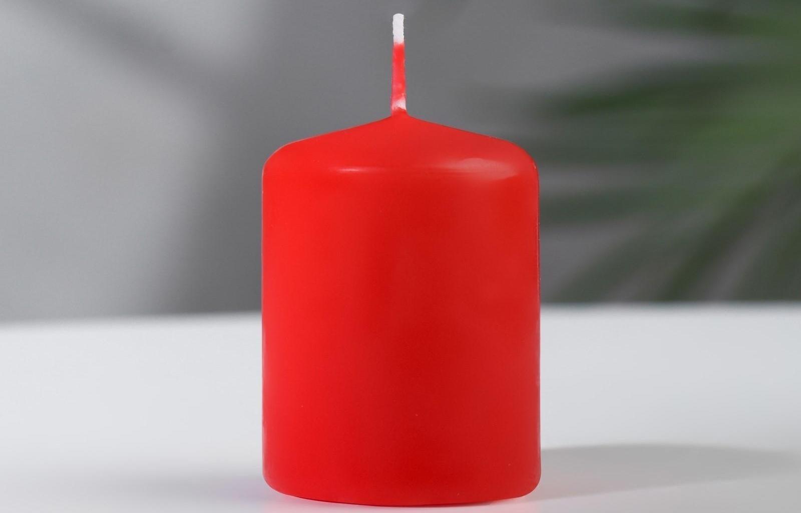 Свеча - цилиндр, 4х5см, 7 ч, 47 г, красная