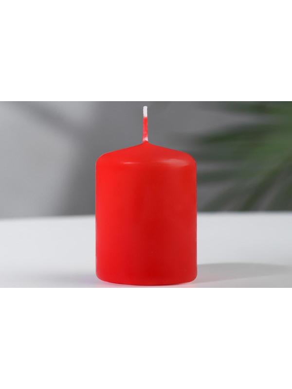 Свеча - цилиндр, 4х5см, 7 ч, 47 г, красная