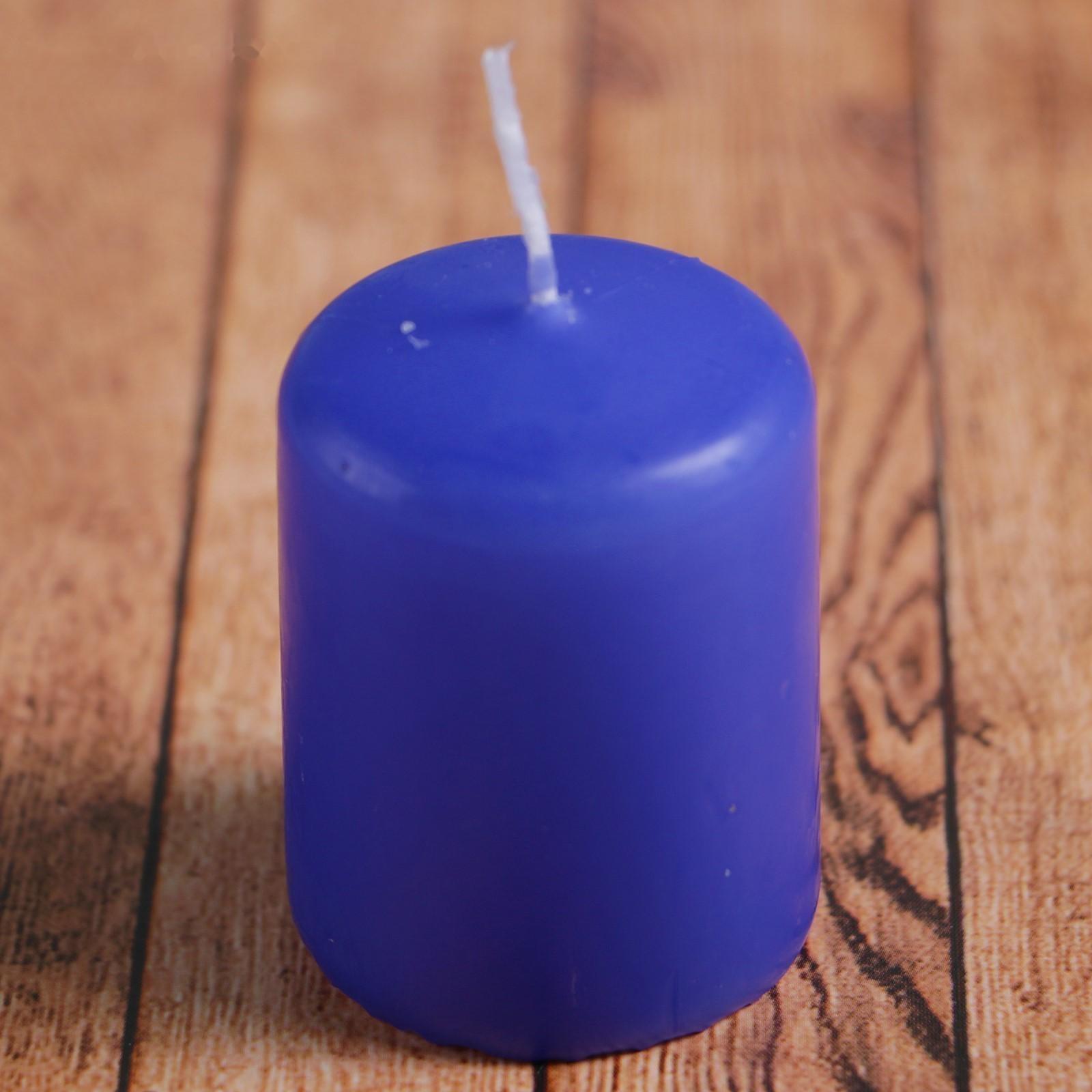 Свеча - цилиндр, 4х5см, 7 ч, 47 г, голубая