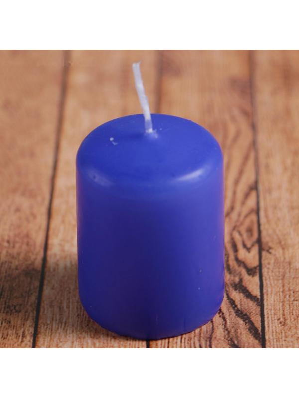 Свеча - цилиндр, 4х5см, 7 ч, 47 г, голубая