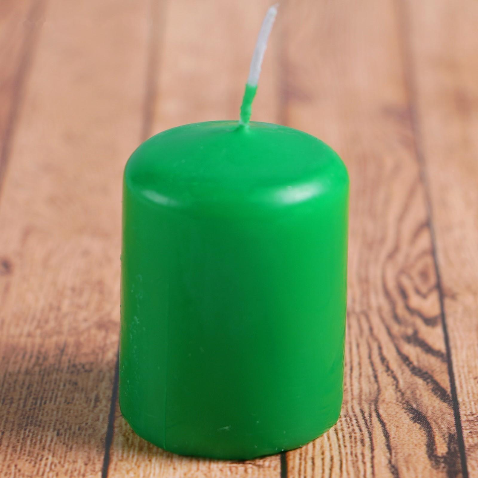 Свеча - цилиндр, 4х5см, 7 ч, 47 г, зеленая
