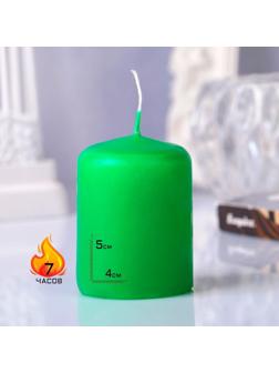 Свеча - цилиндр, 4х5см, 7 ч, 47 г, зеленая