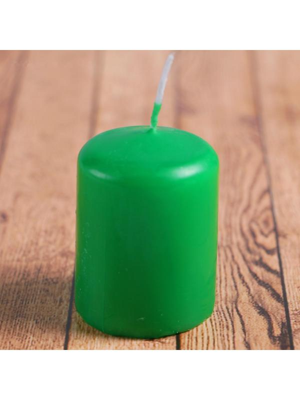 Свеча - цилиндр, 4х5см, 7 ч, 47 г, зеленая
