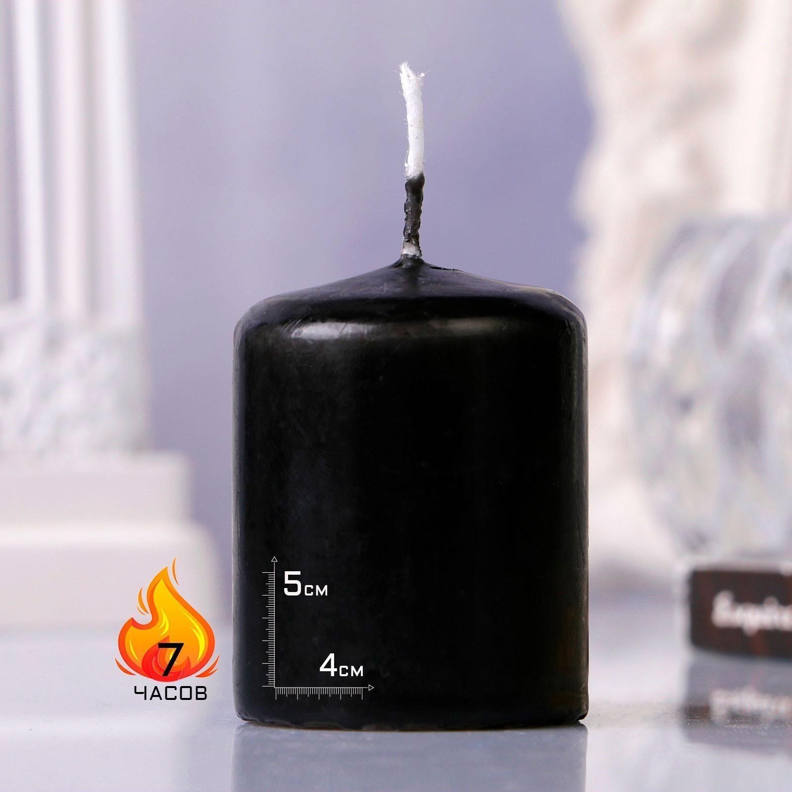 Свеча - цилиндр, 4х5см, 7 ч, 47 г, черная