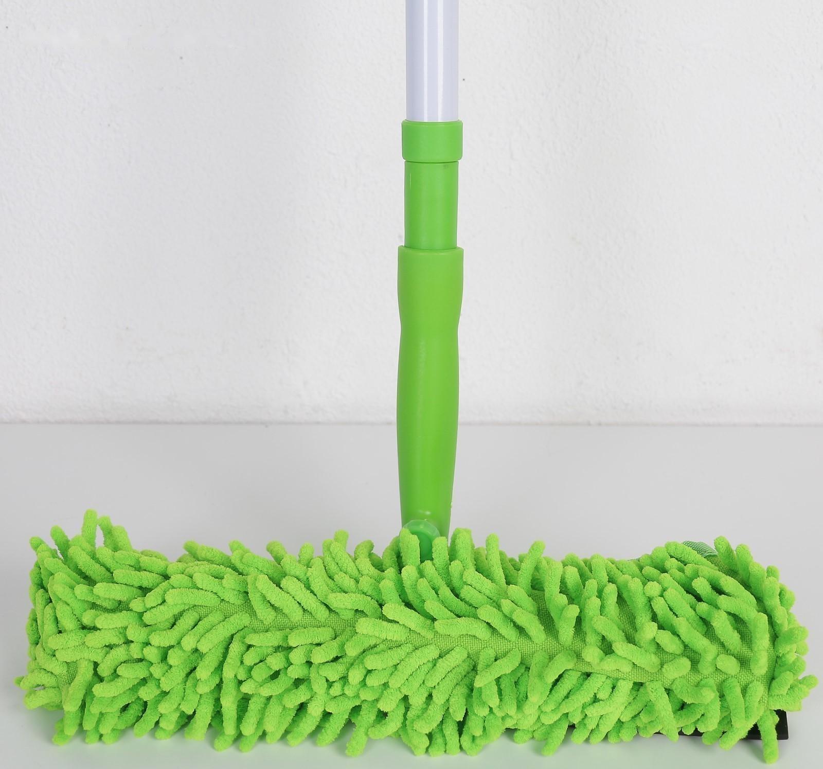 Окномойка с телескопической металлической ручкой и сгоном Доляна, 30×7×85(137) см, микрофибра, цвет МИКС